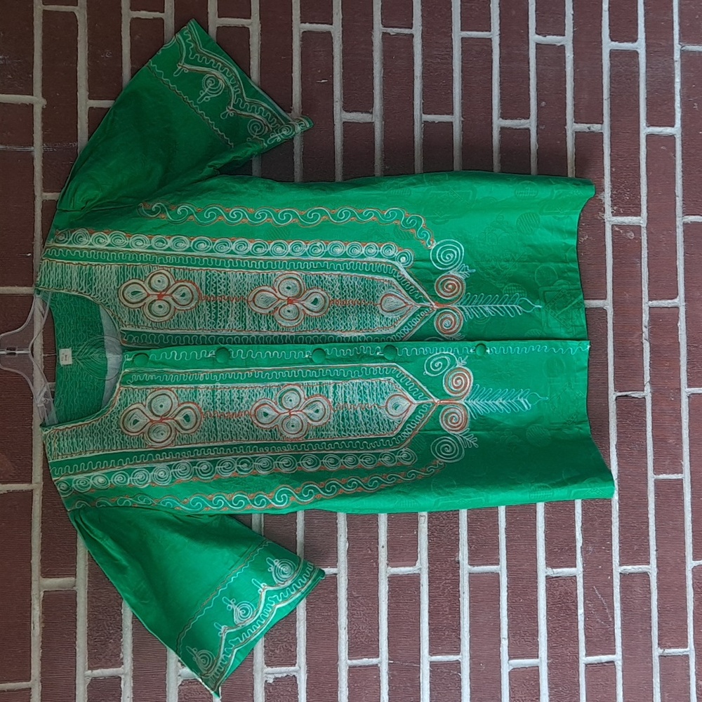 African Material Women's custom blouse XL